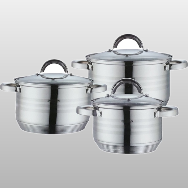 BH 0926 Набор кастрюль 2,1л, 2,9л, 3,9л (9-ти слойное дно)