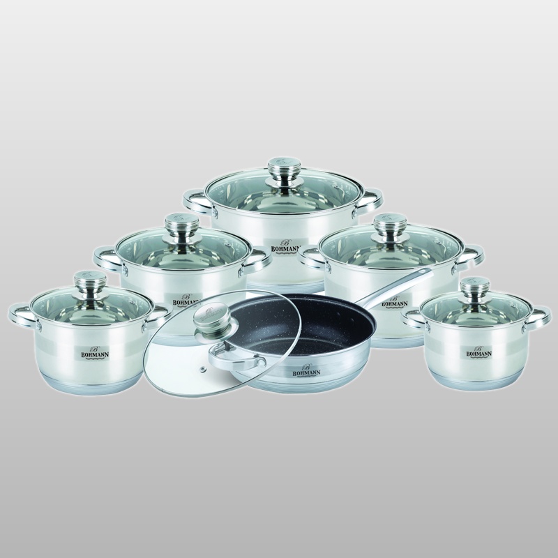 BH 1275 MRB Набор кастрюль 2,1л, 2,9л, 3,9л, 6,6л, 7,7л   сковорода