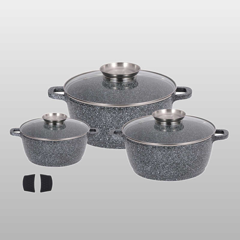 BH 6036 CRM Набор казанов Мраморная крошка 2,2/3,9/5,8л